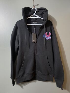 True Religion Black Full-Zip Hoodie New